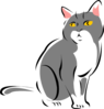 Stylized Gray Cat Clip Art